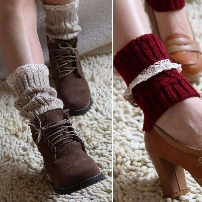 Feshionn IOBI Apparel Lacey Leg Warmer Boot Knit Socks