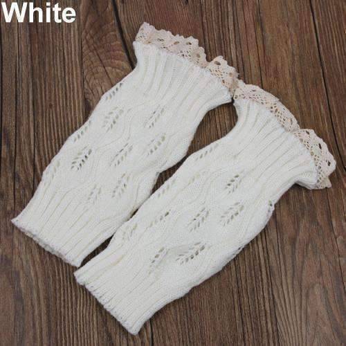 Feshionn IOBI Apparel white Lacey Leg Warmer Boot Knit Socks