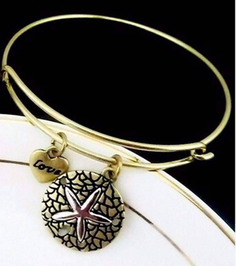 Feshionn IOBI bracelets Antique Gold CLEARANCE - Starfish Love Adjustable Bangle Bracelet - Choose Your Color