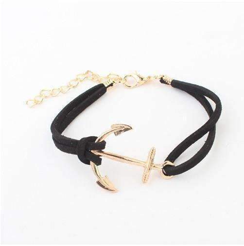 Feshionn IOBI bracelets Black Anchors Away Suede Leather Bracelet - Choose Your Color
