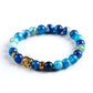 Feshionn IOBI bracelets Blue Agate ON SALE - Buddha Bead Genuine Agate Gemstone Bracelet