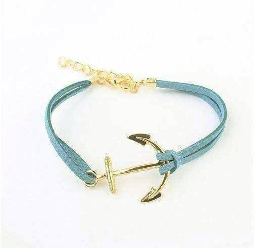 Feshionn IOBI bracelets Blue Anchors Away Suede Leather Bracelet - Choose Your Color
