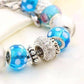 Feshionn IOBI bracelets Blue Glass Beads Charm Bracelet