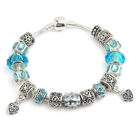 Feshionn IOBI bracelets Blue ON SALE - Happy Blue European Style 925 Silver Charm Bracelet