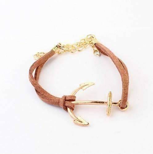 Feshionn IOBI bracelets Brown Anchors Away Suede Leather Bracelet - Choose Your Color