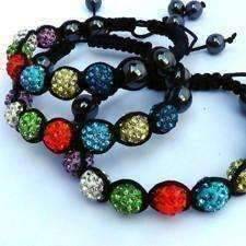 Feshionn IOBI bracelets Colorful Sparkly Crystals Hand Made Shamballa - Multicolor Crystal and Hematite Shamballa Bracelet