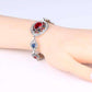 Feshionn IOBI bracelets Crimson and Cobalt Crystal Tear Drop Vintage Inspired Silver Bracelet