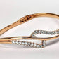 Feshionn IOBI bracelets CZ Swirled Rose Gold Cup Bangle Bracelet