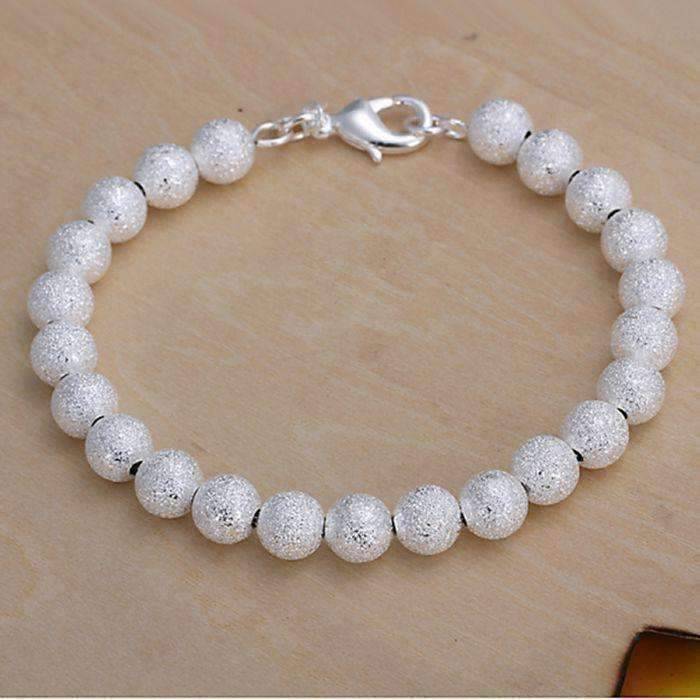 Feshionn IOBI bracelets Frosted Beads Sterling Silver Bracelet