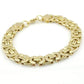 Feshionn IOBI bracelets Gold Alpha 11mm Flat Byzantine Link 18K Gold Plated or Stainless Steel Men's Bracelet
