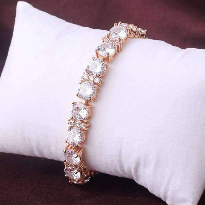 Feshionn IOBI bracelets Gold Brilliance Oversize Diamond CZ Tennis Bracelet in Gold
