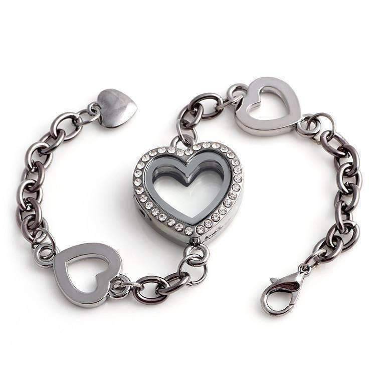 Feshionn IOBI bracelets Gunmetal Story of My Life Heart Shaped Charm Locket Bracelet - Four Colors to Choose!