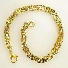Feshionn IOBI bracelets Hugo Byzantine Box Link 18K Gold Plated Stainless Steel Bracelet