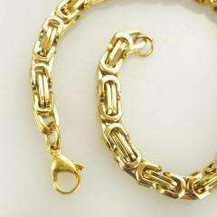 Feshionn IOBI bracelets Hugo Byzantine Box Link 18K Gold Plated Stainless Steel Bracelet