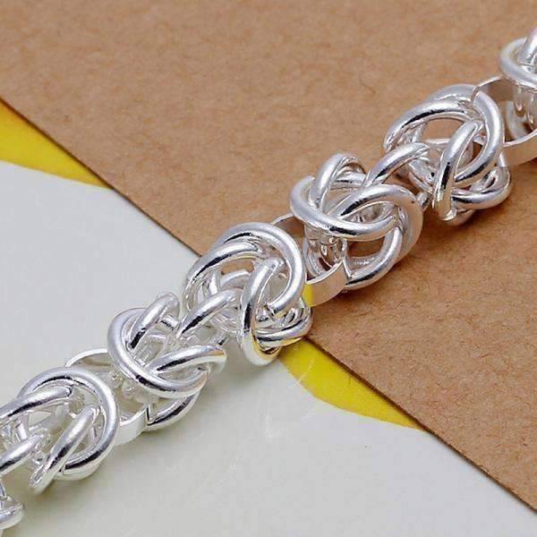 Knotted Links Silver Toggle Bracelet For Woman Special Occasion Christ ...