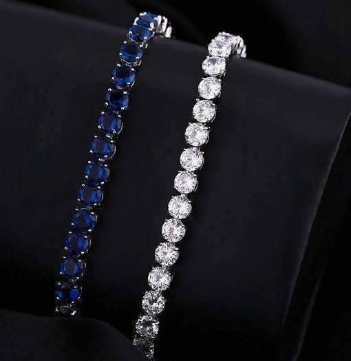 Feshionn IOBI bracelets Luxury Blue Swiss CZ Tennis Bracelet