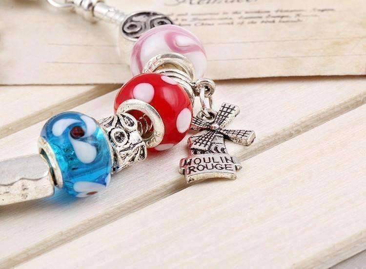 Feshionn IOBI bracelets Multi Color Glass Beads Charm Bracelet