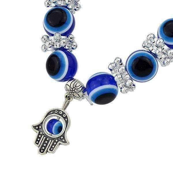 Feshionn IOBI bracelets ON SALE - Blue Bead 'Evil Eye' Hamsa Charm Bracelet