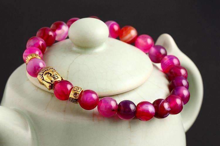 Feshionn IOBI bracelets ON SALE - Buddha Bead Genuine Agate Gemstone Bracelet