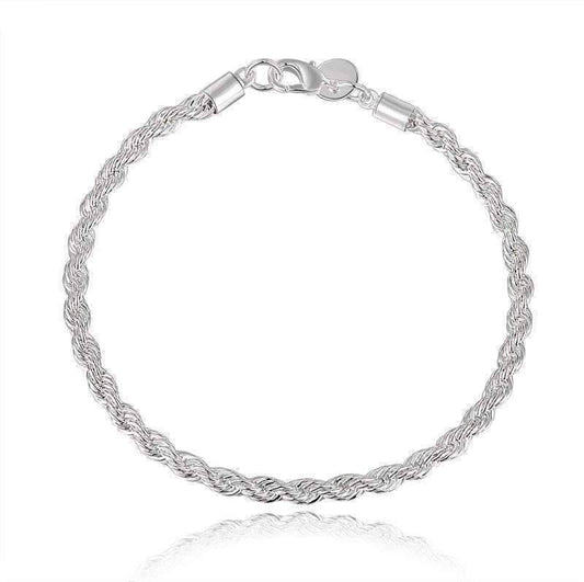 Feshionn IOBI bracelets ON SALE - Diamond Cut Rope Chain Sterling Silver Bracelet