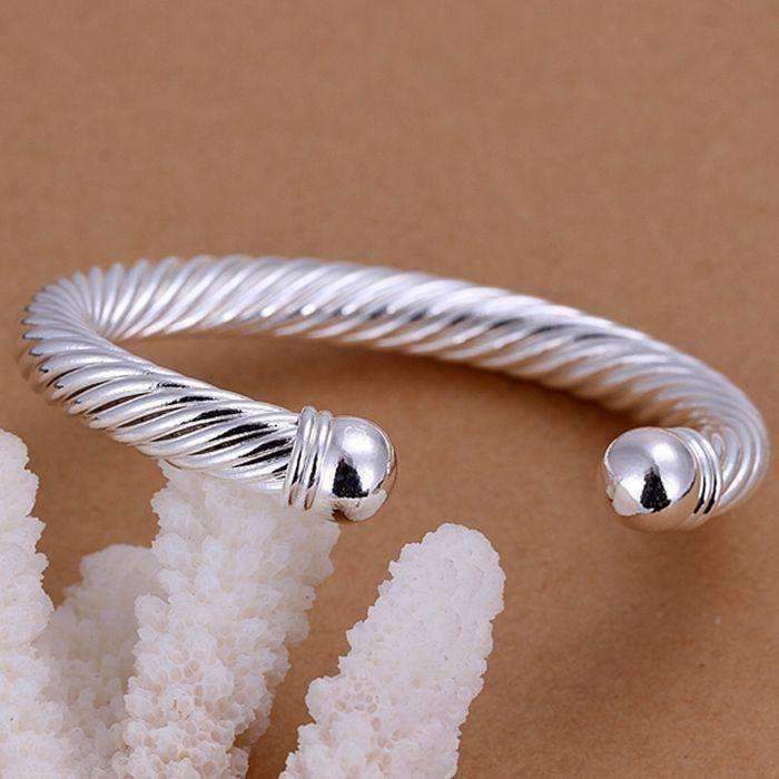 Feshionn IOBI bracelets ON SALE - Swirling Silver Bold Bangle Cuff Bracelet