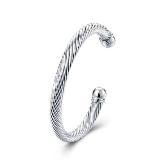 Feshionn IOBI bracelets ON SALE - Swirling Silver Bold Bangle Cuff Bracelet