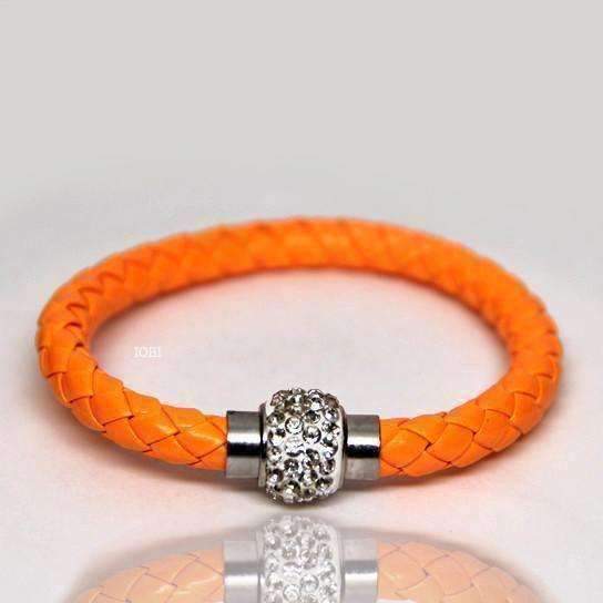 Feshionn IOBI bracelets Orange ON SALE - French Braid Shamballa Magnetic Bangle Bracelet