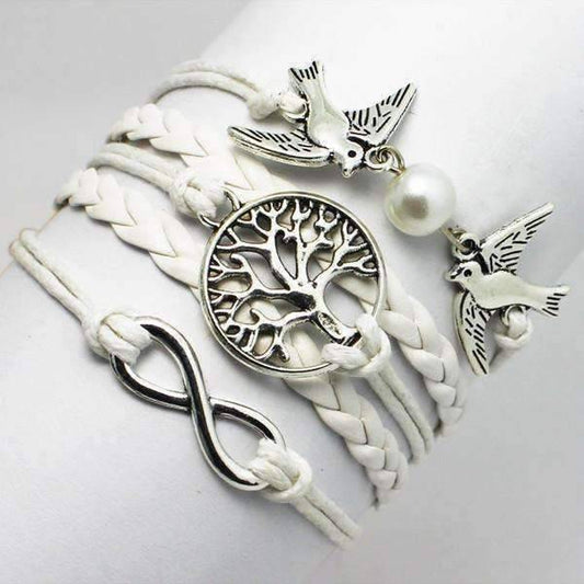 Feshionn IOBI bracelets Peace, Love and Harmony White Handmade Friendship Bracelet