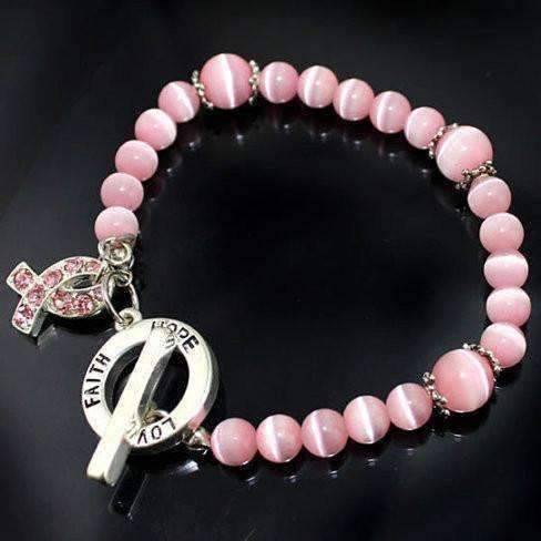 Feshionn IOBI bracelets Pink Ribbon Breast Cancer Awareness Bracelet