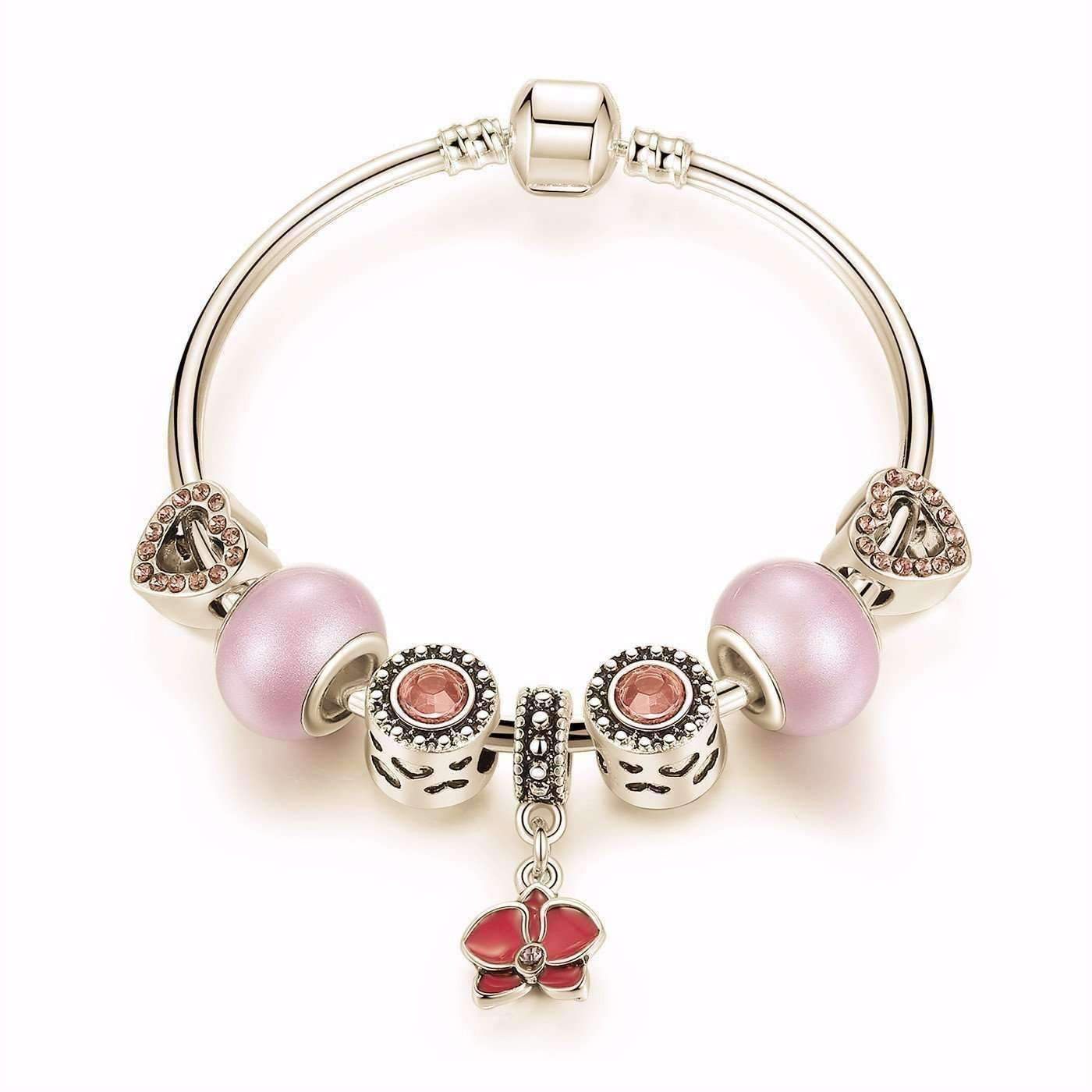 Feshionn IOBI bracelets Pink "Think Pink" Silver Bangle Bracelet