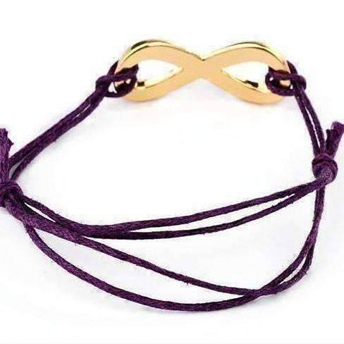 Feshionn IOBI bracelets Purple and Gold Tone Infinity Friendship Bracelet
