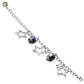 Feshionn IOBI bracelets Purple Swirl Glass Bead and Stars Charm Bracelet in Silver