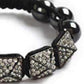 Feshionn IOBI bracelets Pyramid Pavé Crystal and Black Magnetite Bead Shamballa Bracelet
