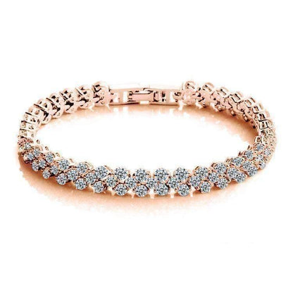 Feshionn IOBI bracelets Rose Gold Mosaic 90 Swiss CZ Diamonds Tennis Bracelet In Three Colors