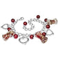 Feshionn IOBI bracelets Ruby Three Hearts Lamp Work Glass Bead Charm Bracelet ~ Three Colors to Choose