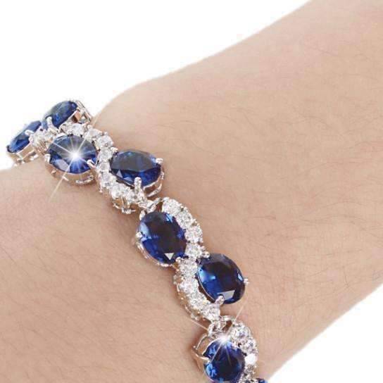 Feshionn IOBI bracelets Sapphire Blue Diamonds Luxury Tennis Bracelet