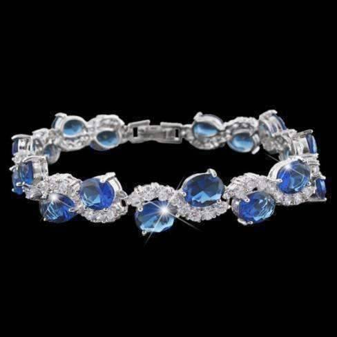 Feshionn IOBI bracelets Sapphire Blue Sapphire Blue Diamonds Luxury Tennis Bracelet