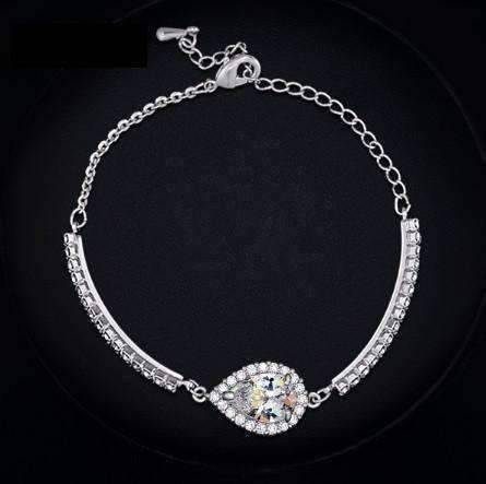 Feshionn IOBI bracelets Serena 2ct Austrian Crystal Pear Halo Bracelet