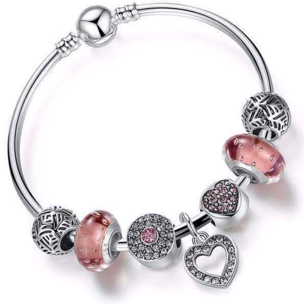Feshionn IOBI bracelets "Shimmering Rose" Silver Bangle Bracelet