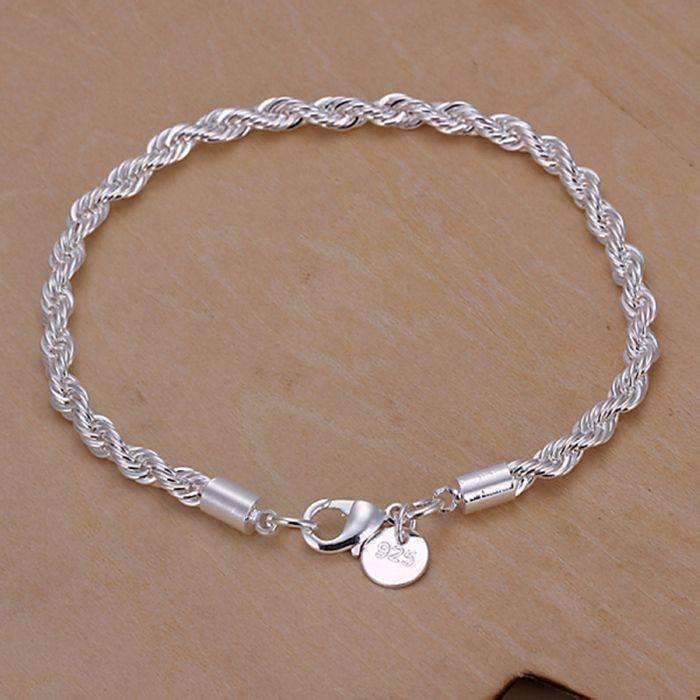 Feshionn IOBI bracelets Silver Bracelet ON SALE - Diamond Cut Rope Chain Sterling Silver Bracelet