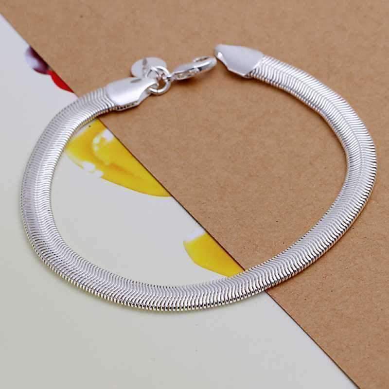 Feshionn IOBI bracelets Silver ON SALE - Silken Silver Flat Herringbone Snake Chain Bracelet