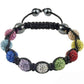 Feshionn IOBI bracelets Sparkly Crystals Hand Made Shamballa - Multicolor Crystal and Hematite Shamballa Bracelet