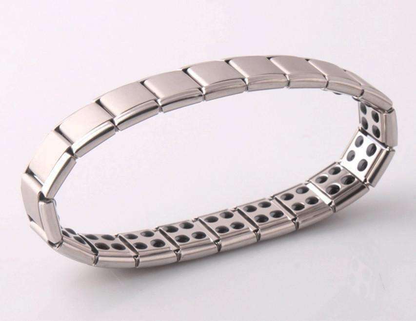 Feshionn IOBI bracelets Stainless Steel Germanium Magnetic Link Therapy Bracelet
