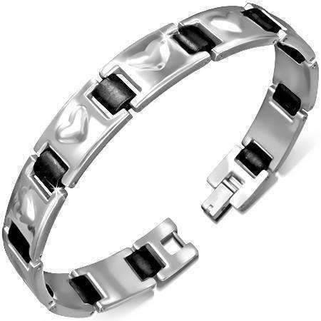 Feshionn IOBI bracelets Stainless Steel Heart Link Bracelet