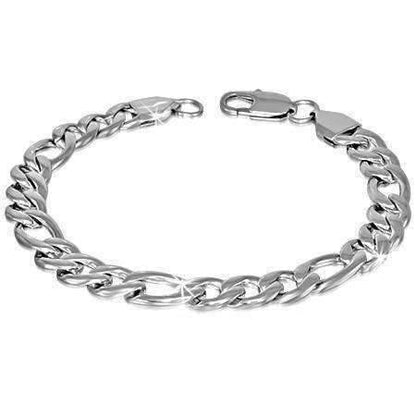 Feshionn IOBI bracelets Stainless Steel Vincenzo 9 inch Figaro Link Stainless Steel Men's Bracelet