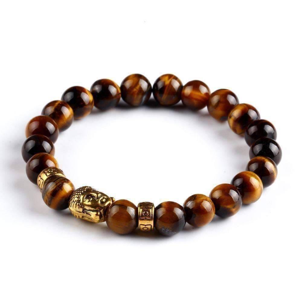 Feshionn IOBI bracelets Tiger Eye ON SALE - Buddha Bead Genuine Agate Gemstone Bracelet