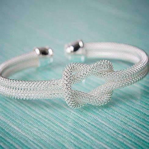Feshionn IOBI bracelets UNDER 10 - Meshy Love Knot Cuff Bracelet in Silver or Gold