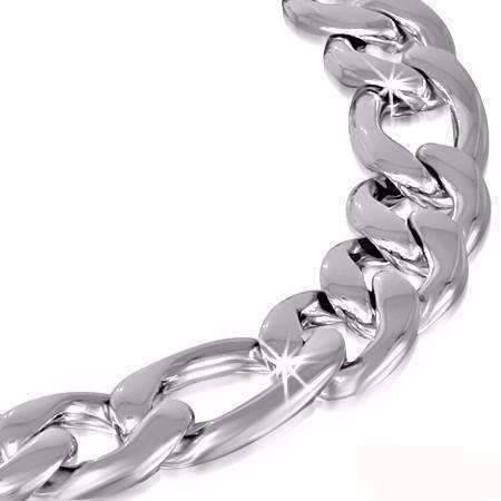 Feshionn IOBI bracelets Vincenzo 9 inch Figaro Link Stainless Steel Men's Bracelet