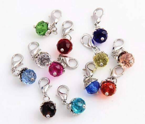 Feshionn IOBI Charms Aqua Dangling Bead Accent Crystals for Story of My Life Charm Lockets 5mm - 11 Colors to Choose!!