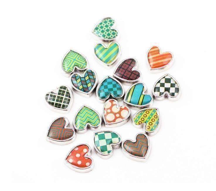 Feshionn IOBI Charms Argyle Pop Art Heart Charm for Charm Locket Necklaces ~ Your Choice